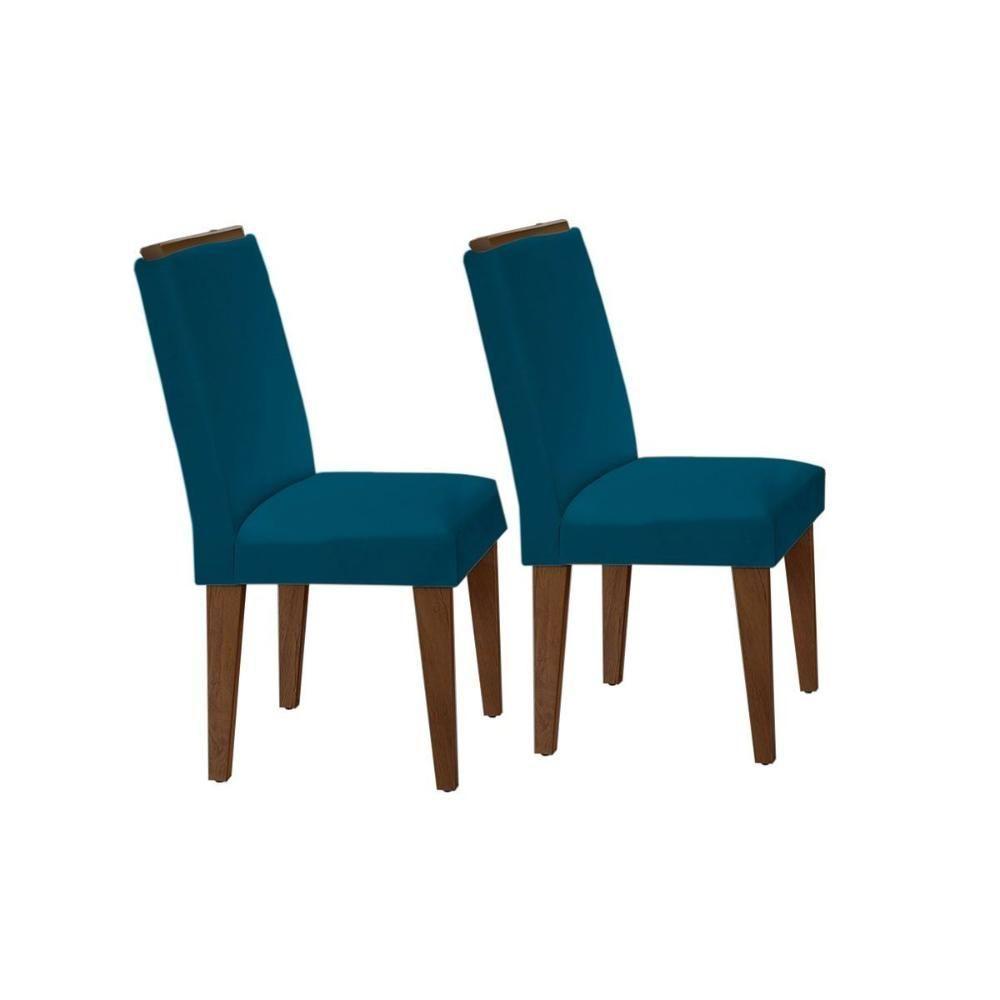 Cadeira De Cozinha Lunara Kit 2 Un Madeira Capuccino Suede Creme Rufato - 4