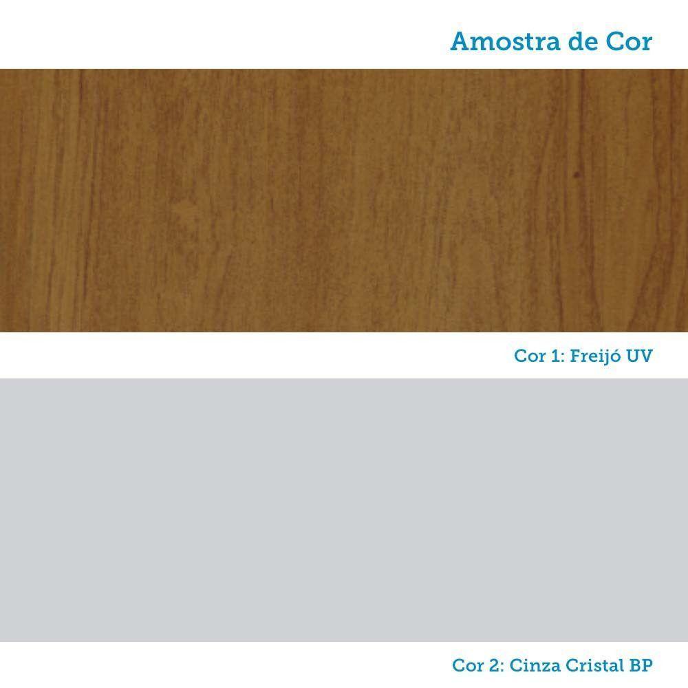 Armário Aéreo Canto Diagonal 74cm 2 Portas Slim Luciane Móve Freijó/cinza Cristal - 6