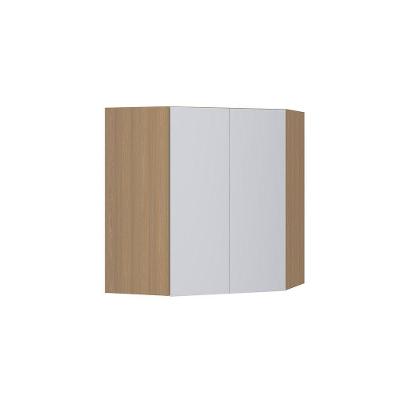 Armário Aéreo Canto Diagonal 74cm 2 Portas Slim Luciane Móve Freijó/cinza Cristal