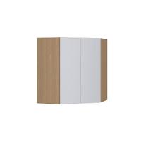 Armário Aéreo Canto Diagonal 74cm 2 Portas Slim Luciane Móve Freijó/cinza Cristal - 1