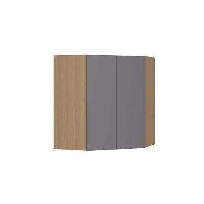 Armário Aéreo Canto Diagonal 74cm 2 Portas Slim Luciane Móve Freijó/cinza Puro