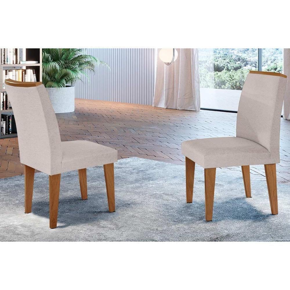 Kit 2 Cadeiras Sala Jantar Lunara 2 Un Imbuia-linho Bege Turim - Rufato - 1