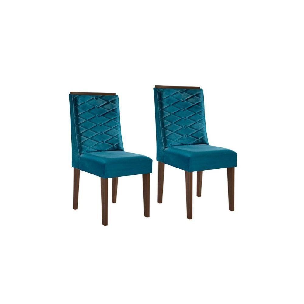 Kit 2 Cadeiras De Cozinha Dafne Madeira Capuccino-suede Grafite - Rufato - 5