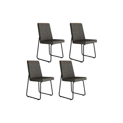 Cadeira De Cozinha Lira 1752 Kit 4 Uni Preto Grafite Preto