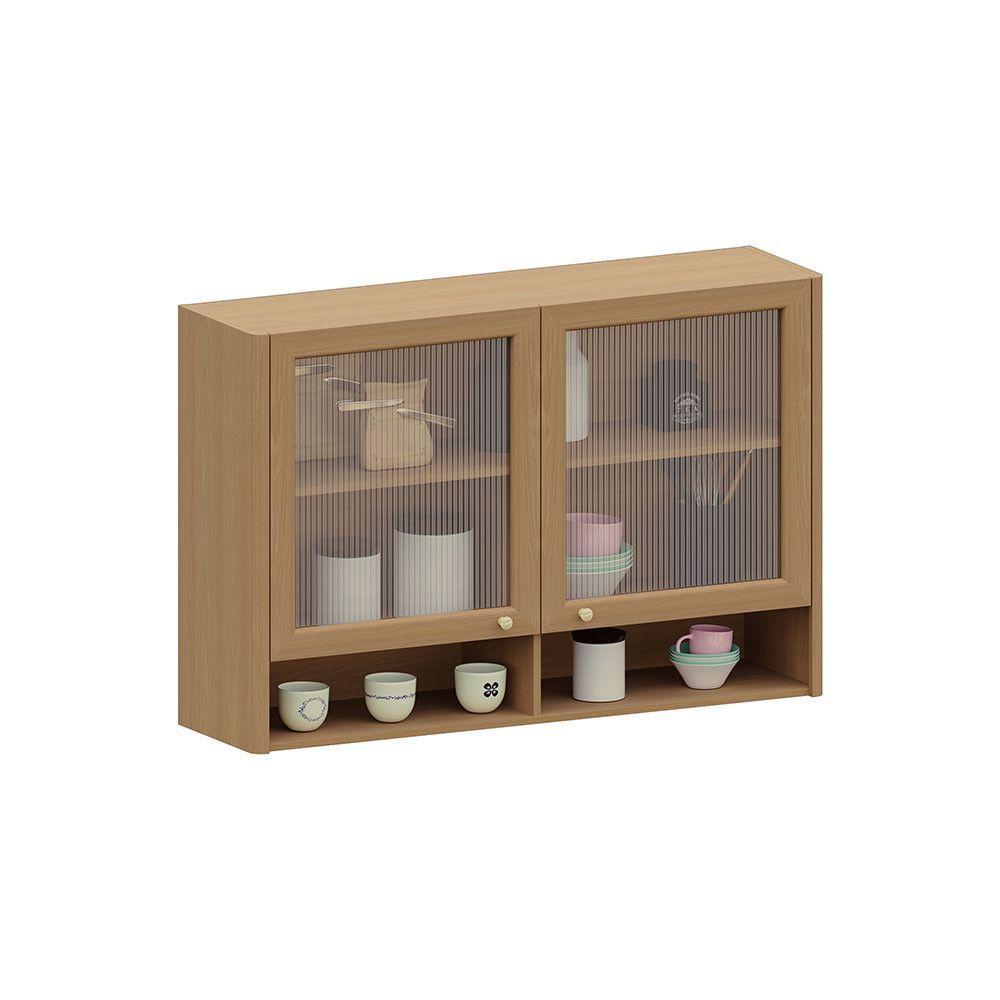 Armário Aéreo Para Cozinha 120cm 2 Portas Com Vidro Lúmina L Freijó/freijó - 1