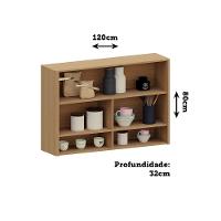 Armário Aéreo Para Cozinha 120cm 2 Portas Com Vidro Lúmina L Freijó/freijó - 2