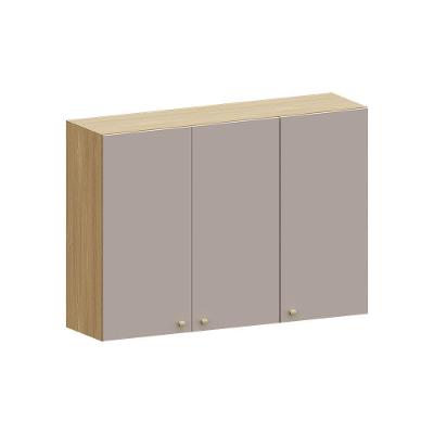 Armário Aéreo 120cm 3 Pts Elegance Luciane Móveis Freijó/cinammon