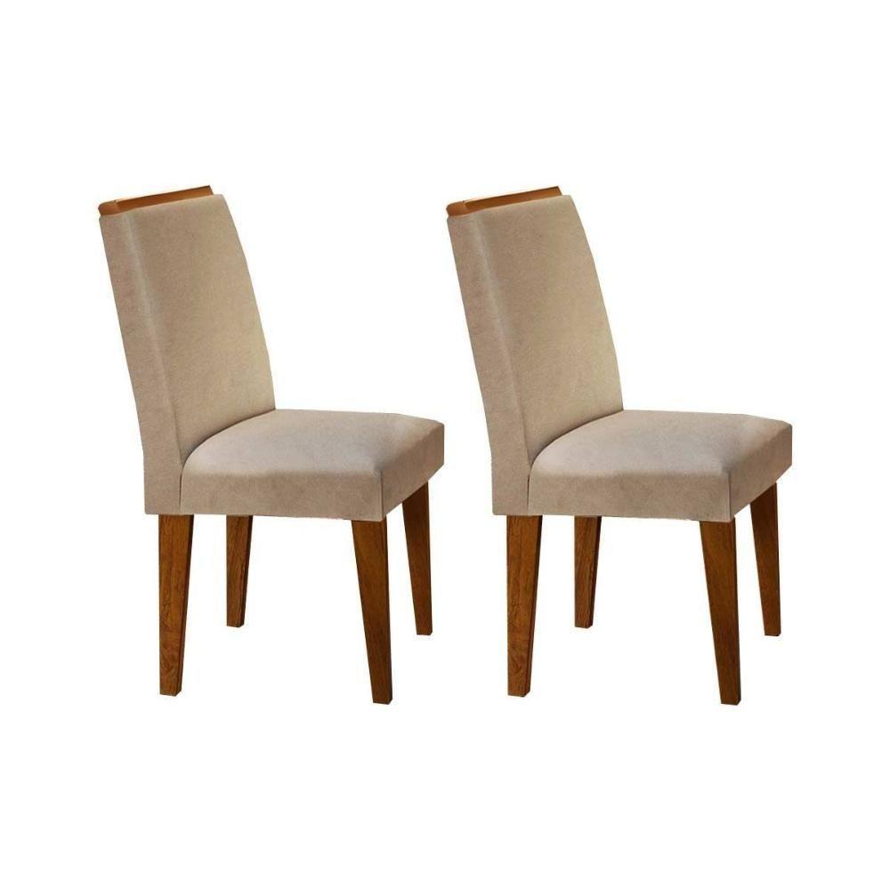 Kit 2 Cadeiras Sala Jantar Lunara 2 Un Imbuia-linho Bege Turim - Rufato - 1