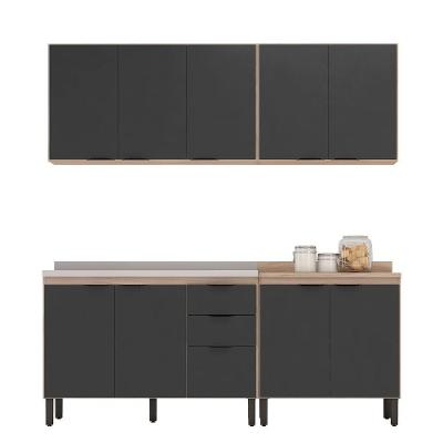 Cozinha Modular 4 Peças Firenze Composição Fi0008 Avena Touch/grafito - Demóbile