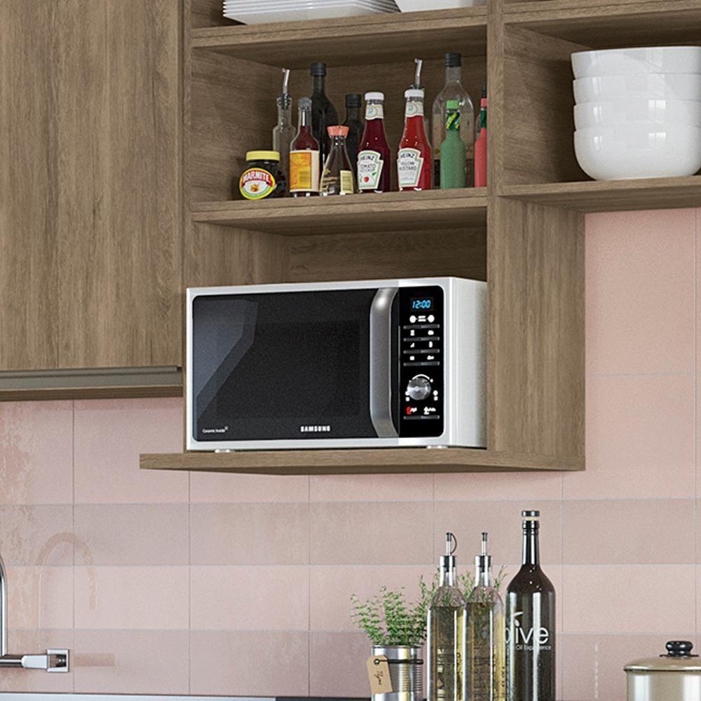 Armario Aereo Nicho Microondas 60 Cm Maxxi G738 Kappesberg Nogal - 6