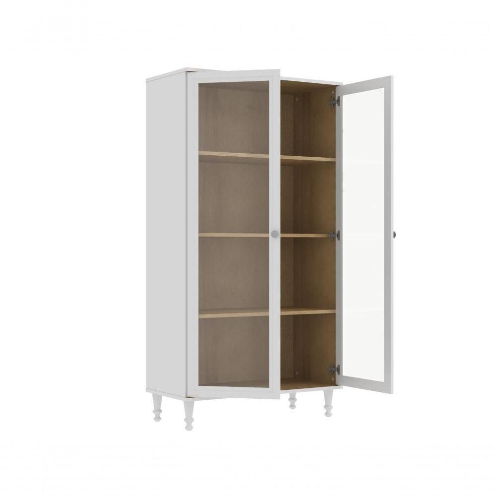 Aparador 2 Gavetas 2 Portas + Cristaleira Ditália 2 Portas R-629 E-957 Branco - 7