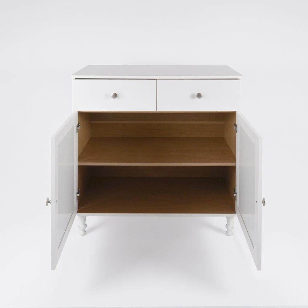 Aparador 2 Gavetas 2 Portas + Cristaleira Ditália 2 Portas R-629 E-957 Branco - 8