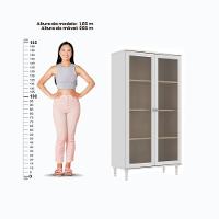 Aparador 2 Gavetas 2 Portas + Cristaleira Ditália 2 Portas R-629 E-957 Branco