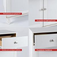 Aparador 2 Gavetas 2 Portas + Cristaleira Ditália 2 Portas R-629 E-957 Branco - 9
