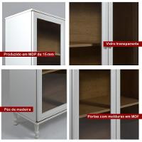 Aparador 2 Gavetas 2 Portas + Cristaleira Ditália 2 Portas R-629 E-957 Branco - 10