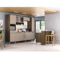 Cozinha Completa 8 Peças Com Espaço Para Microondas Tampo E Nogueira Dourado/connect - 2