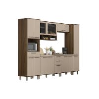 Cozinha Completa 6 Peças Com Espaço Para Microondas Tampo E Nogueira Dourado/cinammon - 3