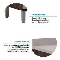 Cozinha Completa 6 Peças Com Espaço Para Microondas Tampo E Nogueira Dourado/cinammon - 7