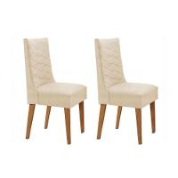 Kit 2 Cadeiras De Cozinha Dafne 2 Un Imbuia Suede Capuccino Rufato - 1