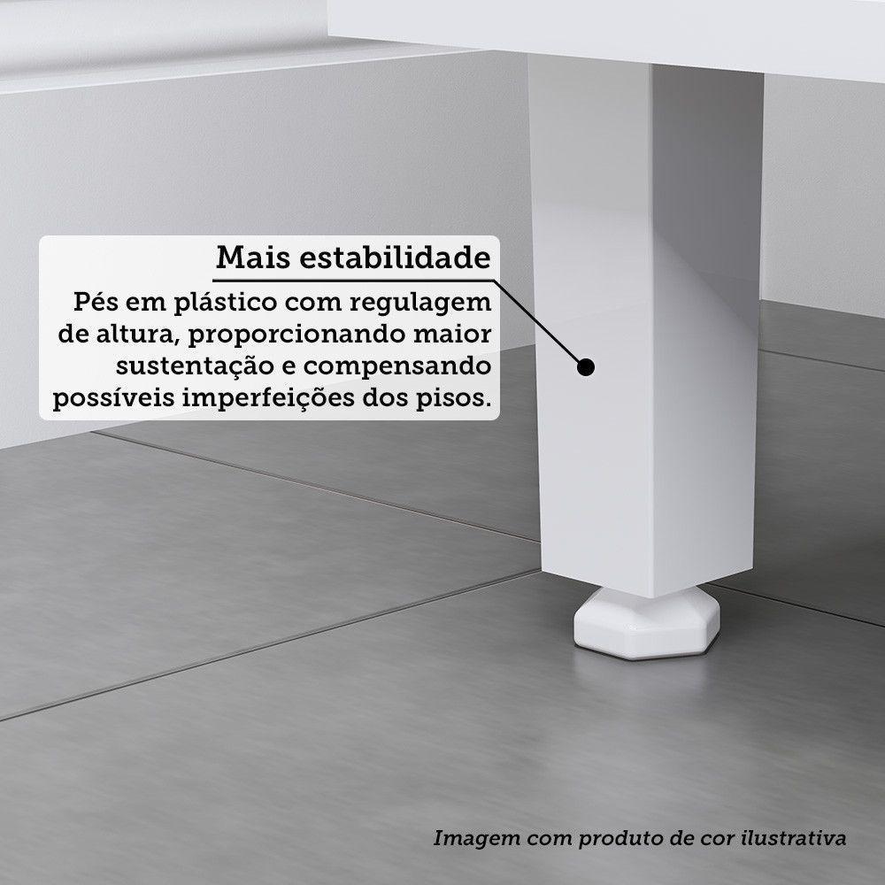 Paneleiro 70cm 3 Portas E 2 Nichos Para Forno Microondas Dor Branco/branco Supremo - 4