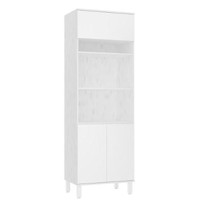 Paneleiro 70cm 3 Portas E 2 Nichos Para Forno Microondas Dor Branco/branco Supremo