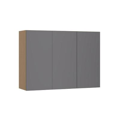 Armário Aéreo 120cm 3 Portas Slim Luciane Móveis Freijó/cinza Puro