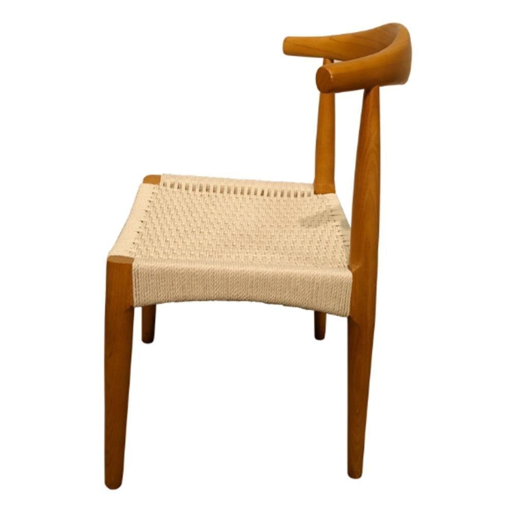 Cadeira Carmela Rivatti Encosto E Base Em Madeira De Elmo E Assento Em Trama Corda Natural - 4