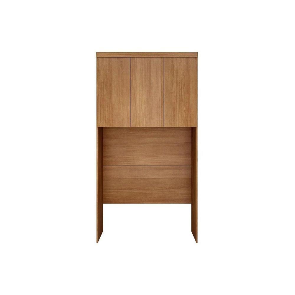 Modulado De Quarto Armário Ponte Aéreo Solteiro Rizon-linea C- 3 Portas Cumaru Ripado 3d - Novo Horizonte - 1