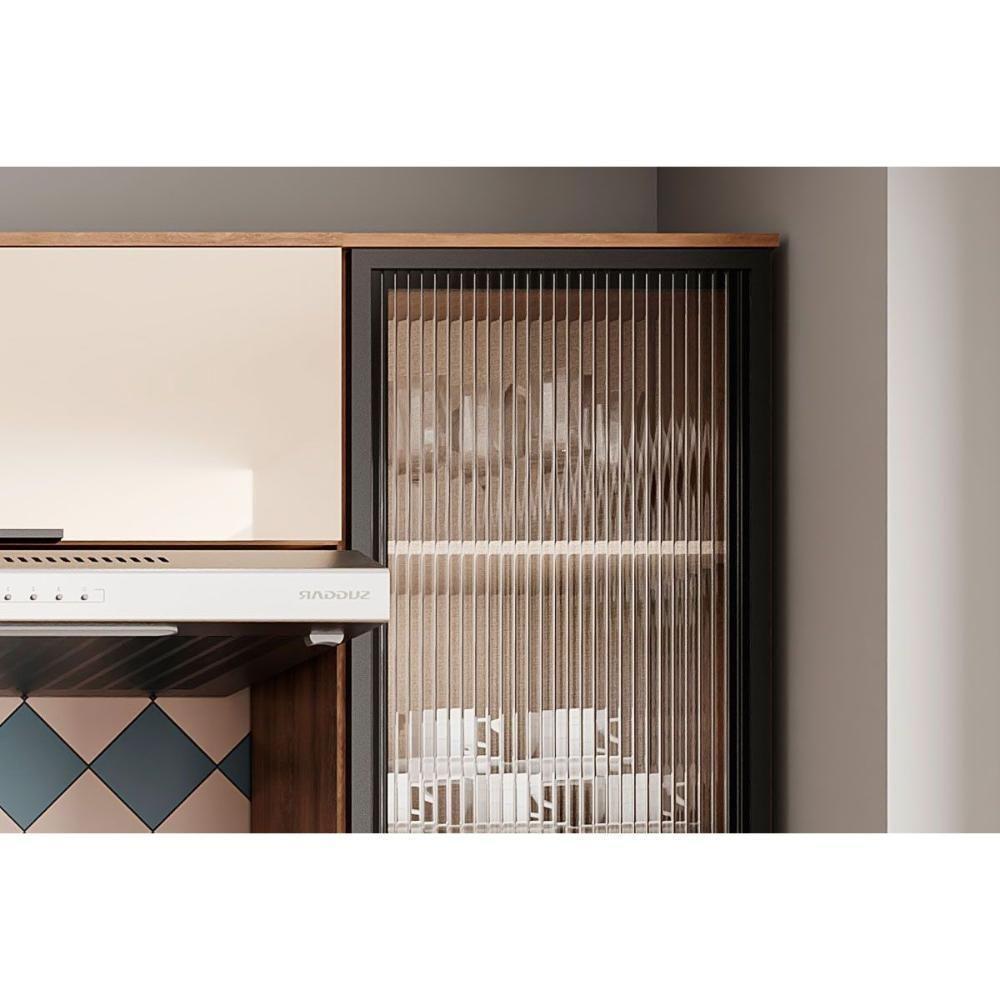 Kit Cozinha Modulada 5 Peças Alpha 2 Aéreos + 1 Balcão + 1 Paneleiro + 1 Torre quente C5p106 Freijo/off White - Carraro - 7