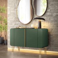 Aparador Buffet Sala Benvenuto Com 2 Portas E Pés Em Aço Verde Pistache - 1
