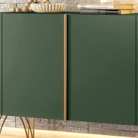 Aparador Buffet Sala Benvenuto Com 2 Portas E Pés Em Aço Verde Pistache - 5