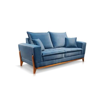 Sofá Fixo Luxo Hawai 2m Veludo Jc Estofados Azul