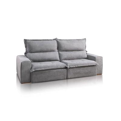 Sofá Retrátil E Reclinável Sevilha Luxo 2.10m Jc Estofados Cinza