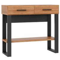 Aparador Para Sala De Estar 2 Gavetas Lindy D03 Freijó Preto Fosco - Lyam Decor - 1