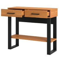 Aparador Para Sala De Estar 2 Gavetas Lindy D03 Freijó Preto Fosco - Lyam Decor - 3