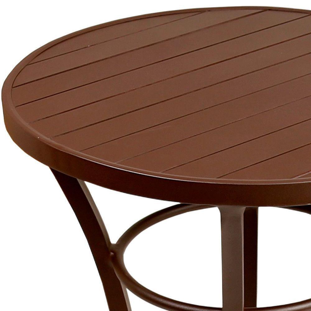 Mesa Bistrô Tampo Ripado Alumínio Ripado Balcão Cozinha área Marrom - 2