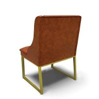 Cadeira Sala De Jantar Industrial Dourado Kit 2 Liz Sint Pu D03 - D'rossi Cor Nozes - 6