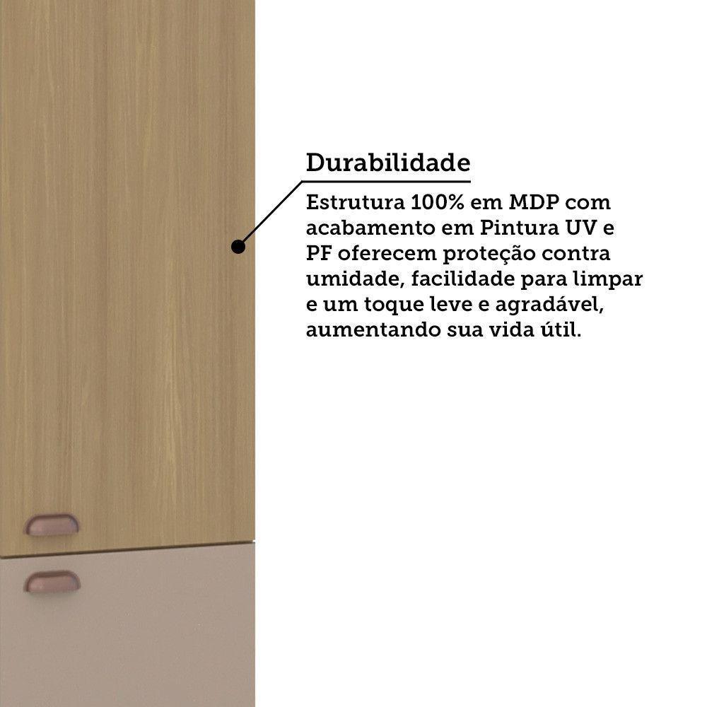 Paneleiro Duplo 70cm 4 Portas Classic Luciane Móveis Freijó/freijó Brasil/petala Rosa - 5