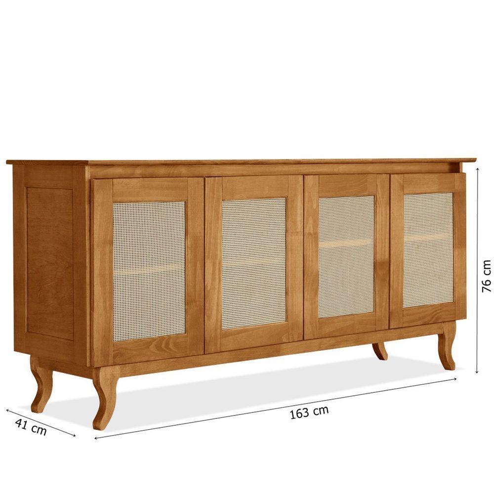 Cristaleira 2 Portas Com Balcão 4 Portas Madeira Maciça Imbuia - 4