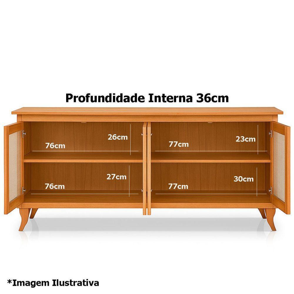 Cristaleira 2 Portas Com Balcão 4 Portas Madeira Maciça Imbuia - 6