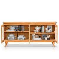 Cristaleira 2 Portas Com Balcão 4 Portas Madeira Maciça Imbuia - 3