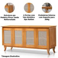 Cristaleira 2 Portas Com Balcão 4 Portas Madeira Maciça Imbuia - 5