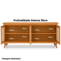 Cristaleira 2 Portas Com Balcão 4 Portas Madeira Maciça Imbuia - 6