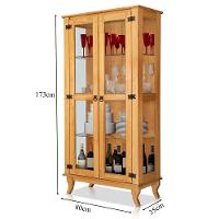 Cristaleira 2 Portas Com Balcão 4 Portas Madeira Maciça Imbuia - 9