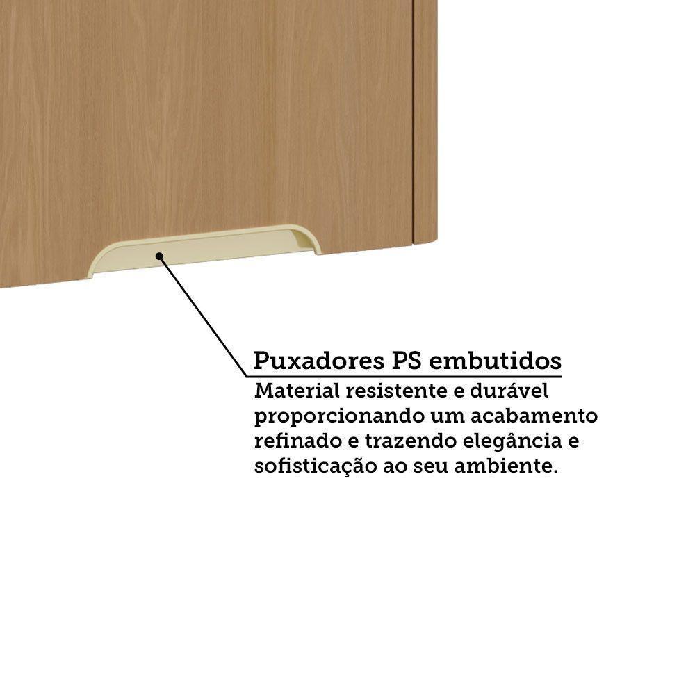 Armário Aéreo Para Cozinha 80cm 2 Portas Lúmina Luciane Móve Freijó/freijó - 3