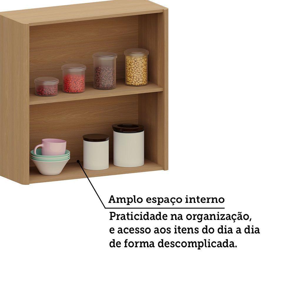 Armário Aéreo Para Cozinha 80cm 2 Portas Lúmina Luciane Móve Freijó/freijó - 4