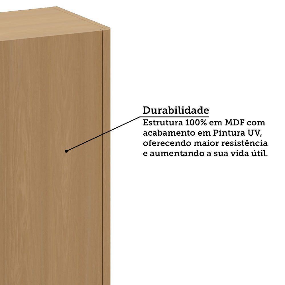 Armário Aéreo Para Cozinha 80cm 2 Portas Lúmina Luciane Móve Freijó/freijó - 6