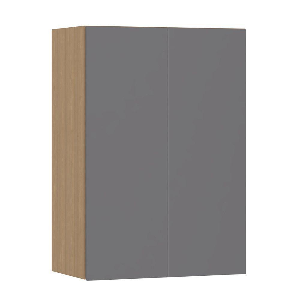 Armário Aéreo 60cm 2 Portas Slim Luciane Móveis Freijó/cinza Puro - 1