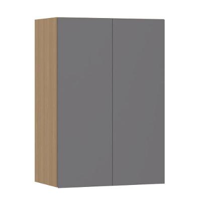 Armário Aéreo 60cm 2 Portas Slim Luciane Móveis Freijó/cinza Puro