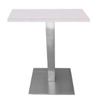 Mesa Quadrada Alpha Inox Prata 73,50 Cm (altura) Tampo Mdp Quadrado 80 Cm Branco (larg) - 1